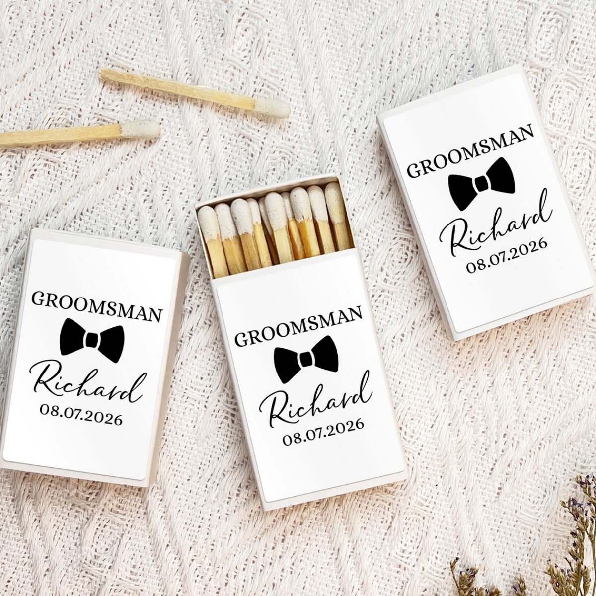 Men'S Grooming Wedding Day - Personalized Groomsman Gift Matchbox, Best Man