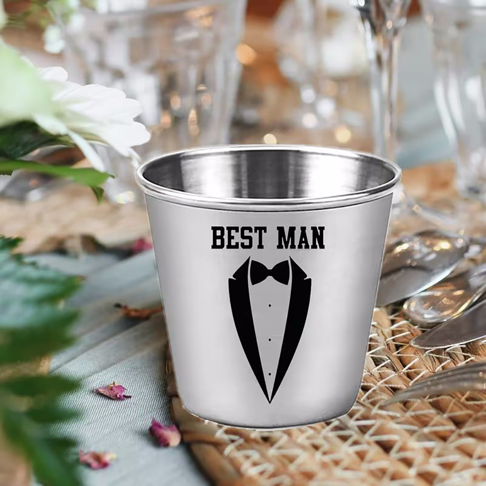 Men'S Grooming Wedding Day - Custom Groomsman Shot Glass Set Best