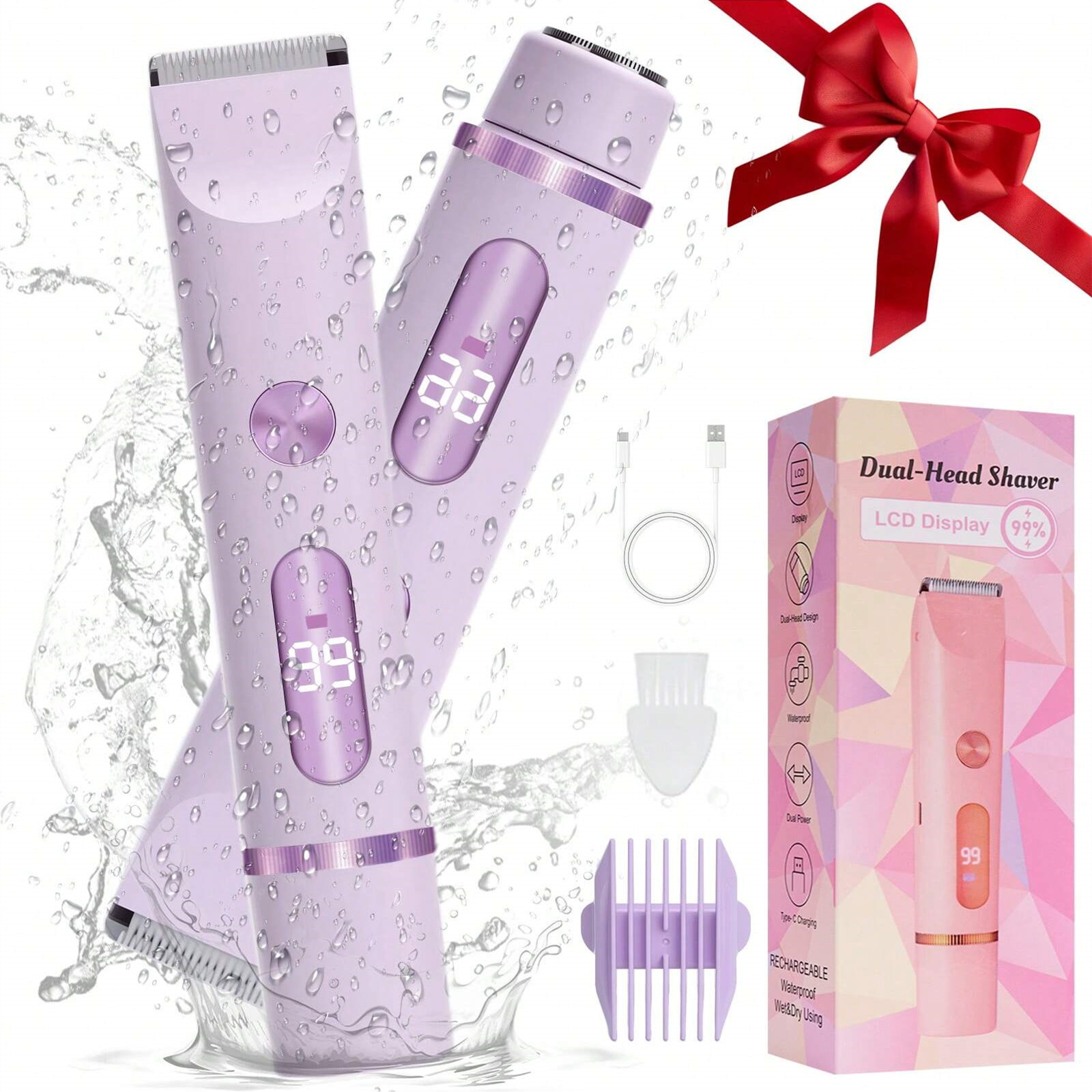 Eyebrow Razor Trimmer - 2-in-1 Women Bikini Trimmer, Dual-Head Hair