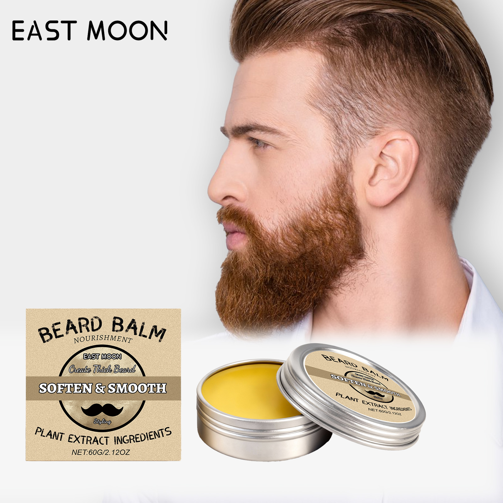 Men'S Grooming Wax - Men's beard care wax - smooth,