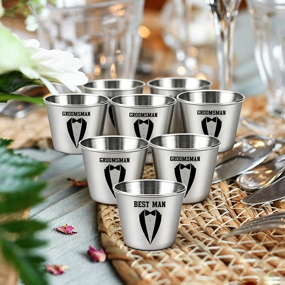 Custom Groomsman Shot Glass Se - Men'S Grooming Wedding Day ulasan dan harga