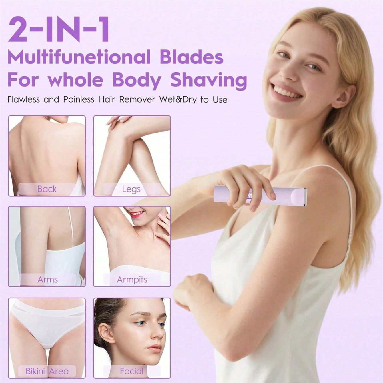 2-in-1 Women Bikini Trimmer, D - Eyebrow Razor Trimmer ulasan dan harga