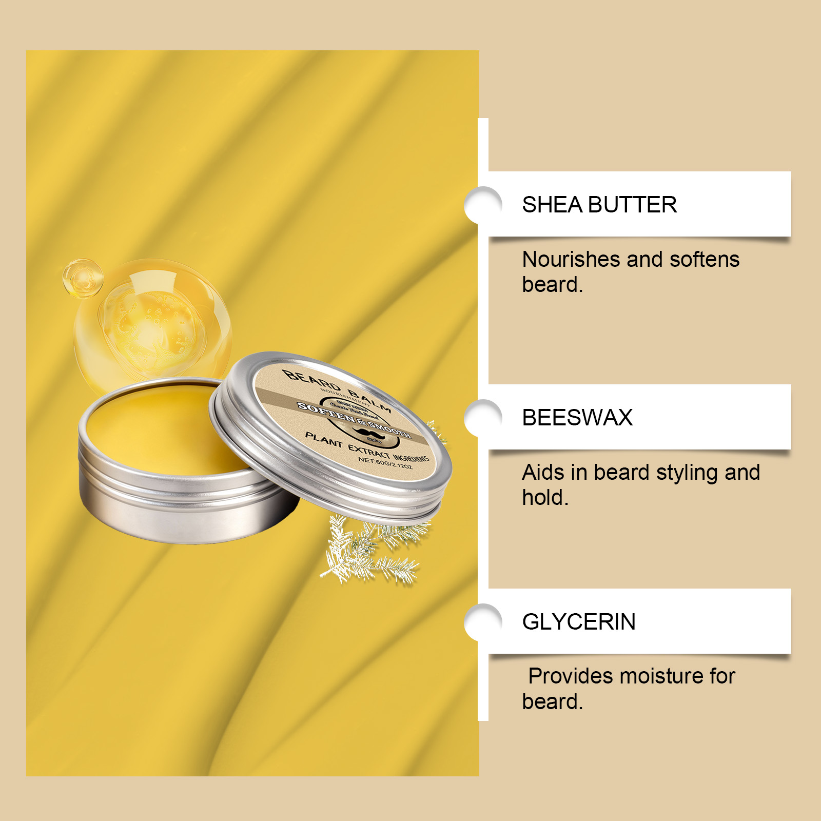 Men's beard care wax - smooth, - Men'S Grooming Wax ulasan dan harga