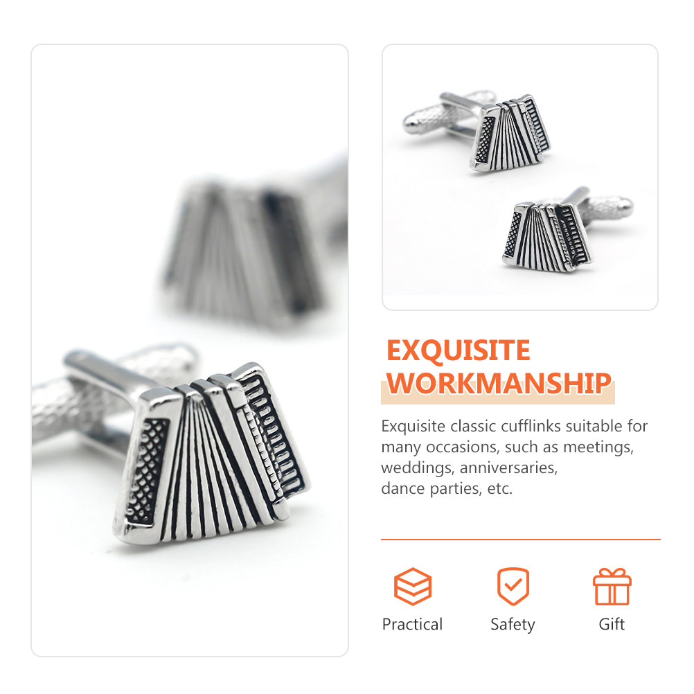 2Pcs Accordion Cufflinks Men L - Men'S Grooming Wedding Day ulasan dan harga