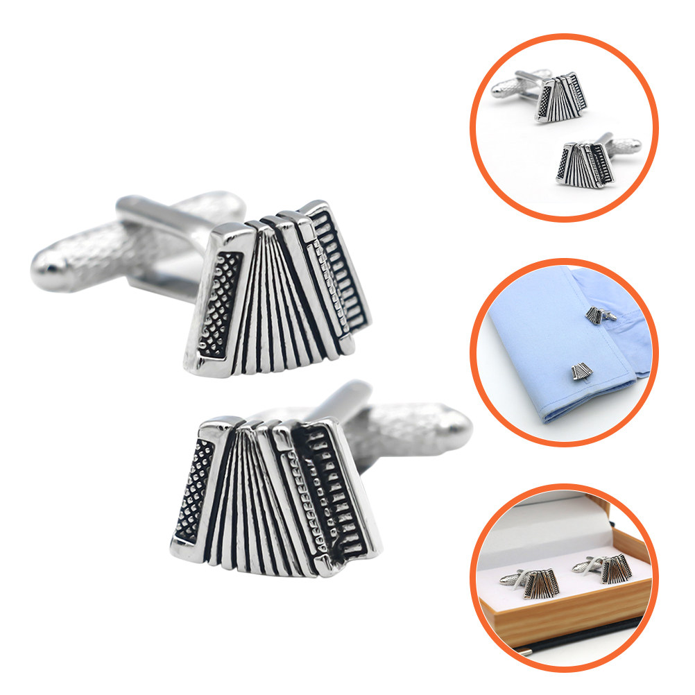 2Pcs Accordion Cufflinks Men L - Men'S Grooming Wedding Day ulasan dan harga