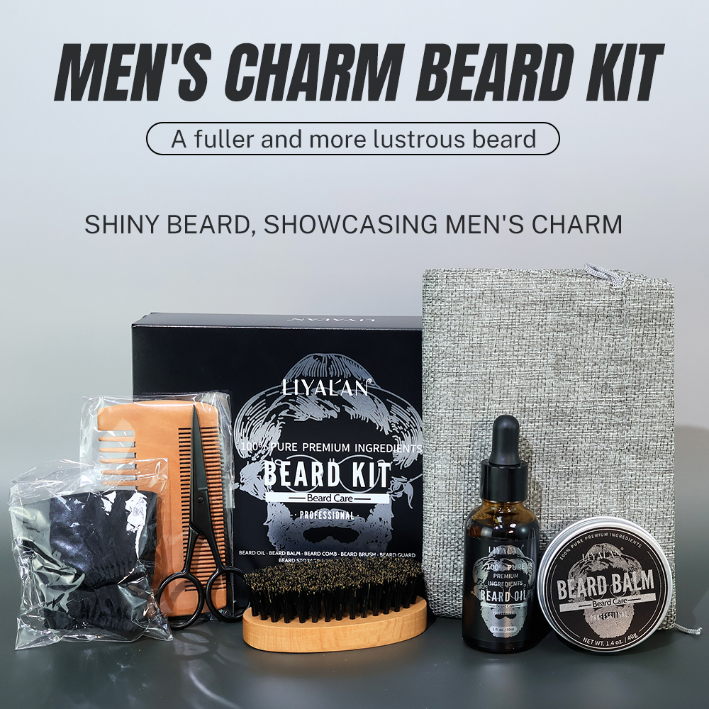 7pcs/sets Men Beard Kit Beard  - Men'S Grooming Wax ulasan dan harga