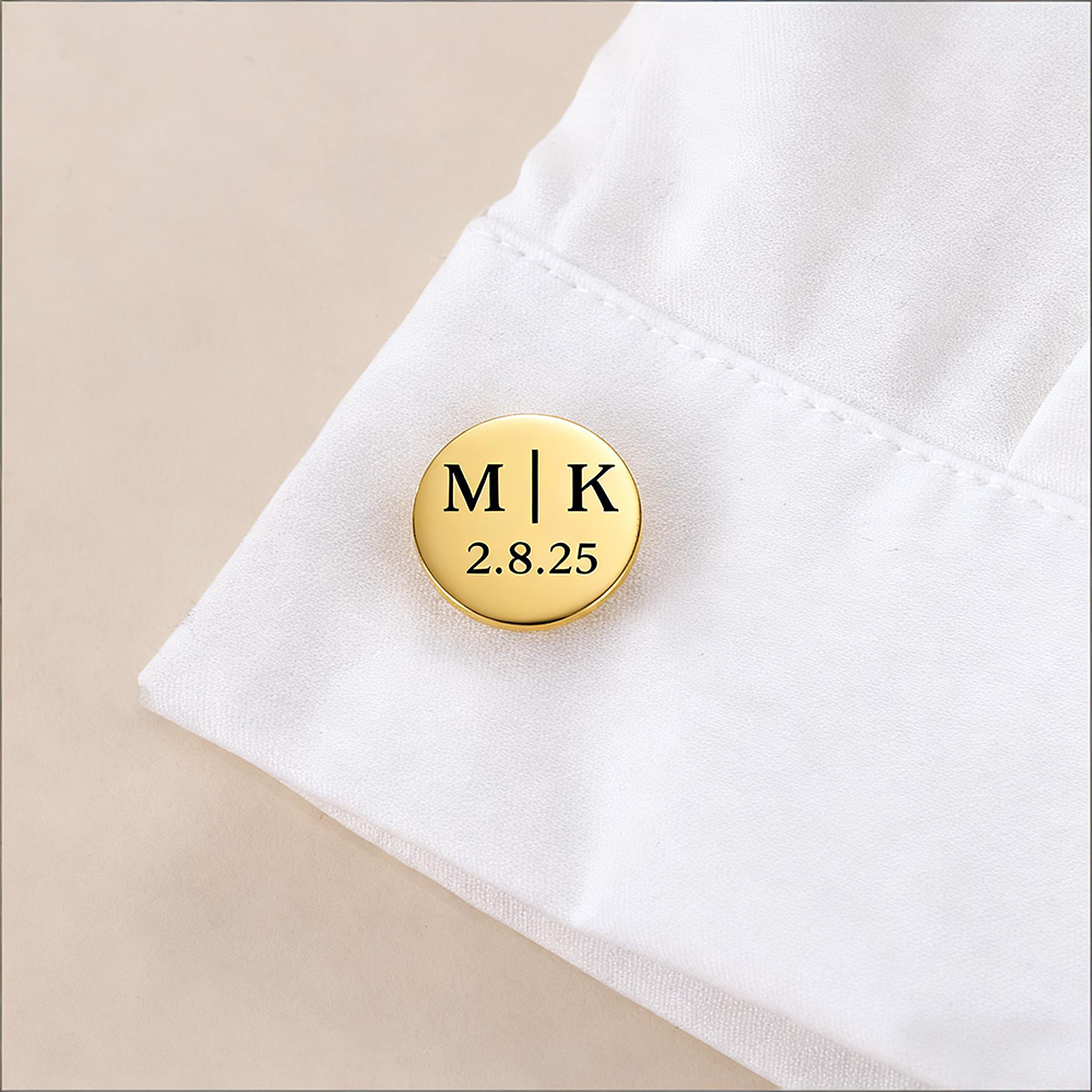 Custom Date Cufflinks Stainles - Men'S Grooming Wedding Day ulasan dan harga