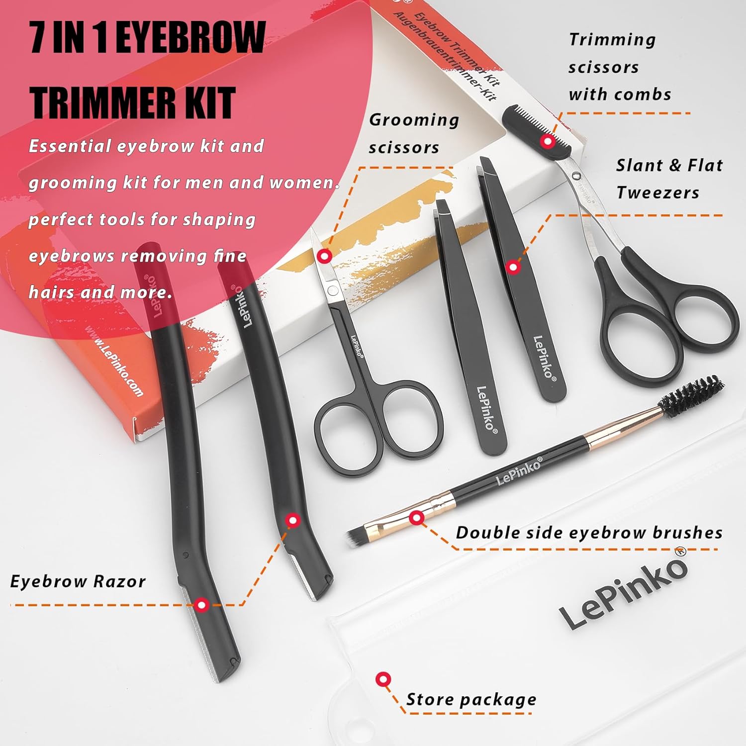 Eyebrow Trimmer Kit, 7 in 1 Ey - Eyebrow Razor Trimmer ulasan dan harga