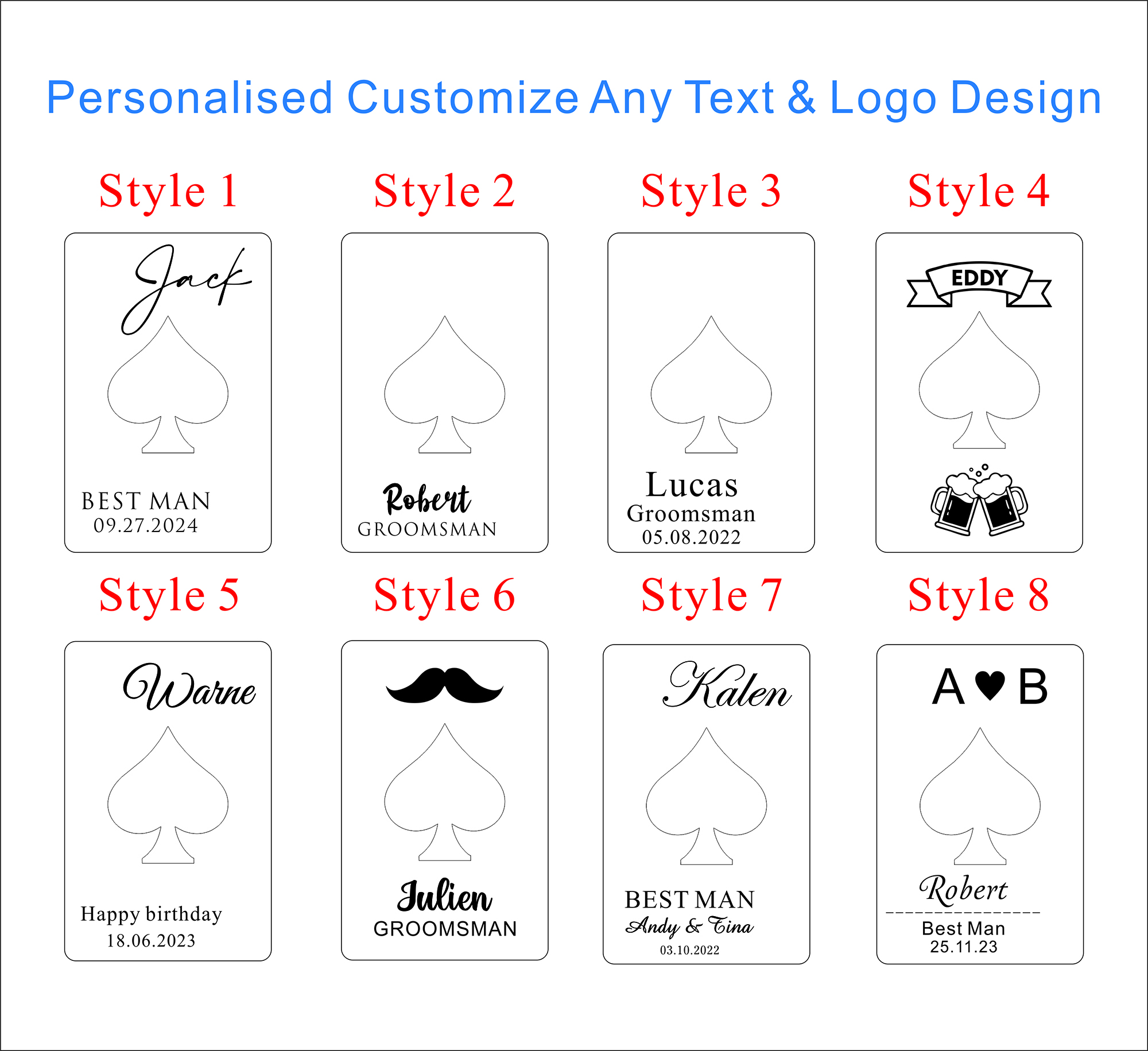 Personalized Ace Of Spades Bot - Men'S Grooming Wedding Day ulasan dan harga