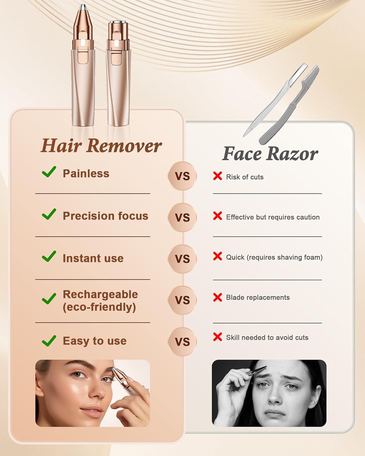 Eyebrow Trimmer Facial Hair Re - Eyebrow Razor Trimmer ulasan dan harga