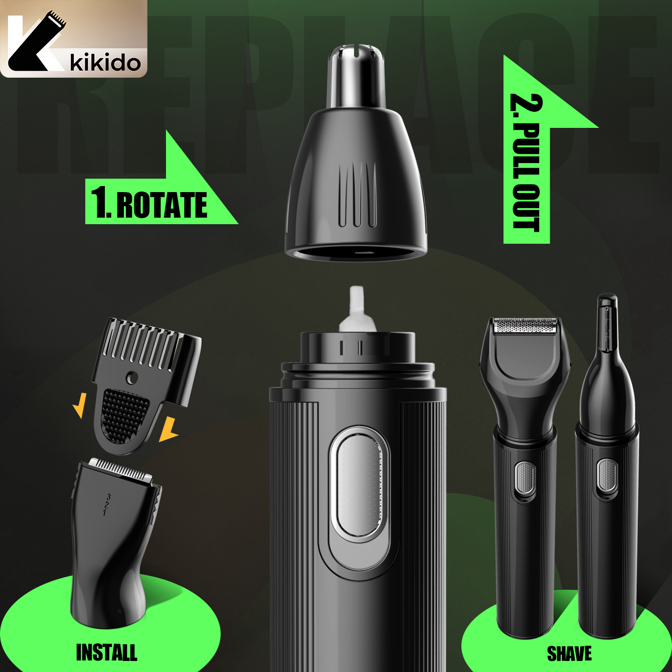 KIKIDO 4 in 1 Nose Hair Trimme - Men'S Grooming Ear Hair ulasan dan harga