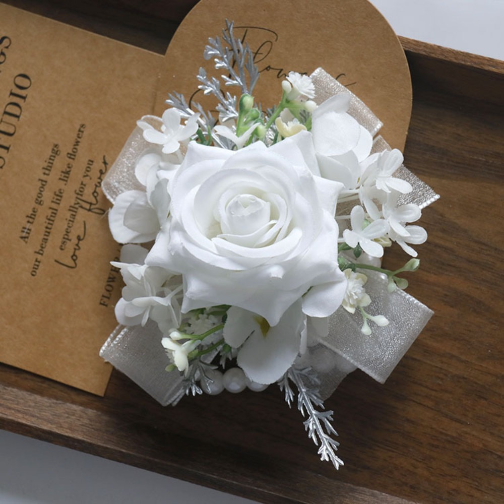 White Artificial Flowers Silk  - Men'S Grooming Wedding Day ulasan dan harga