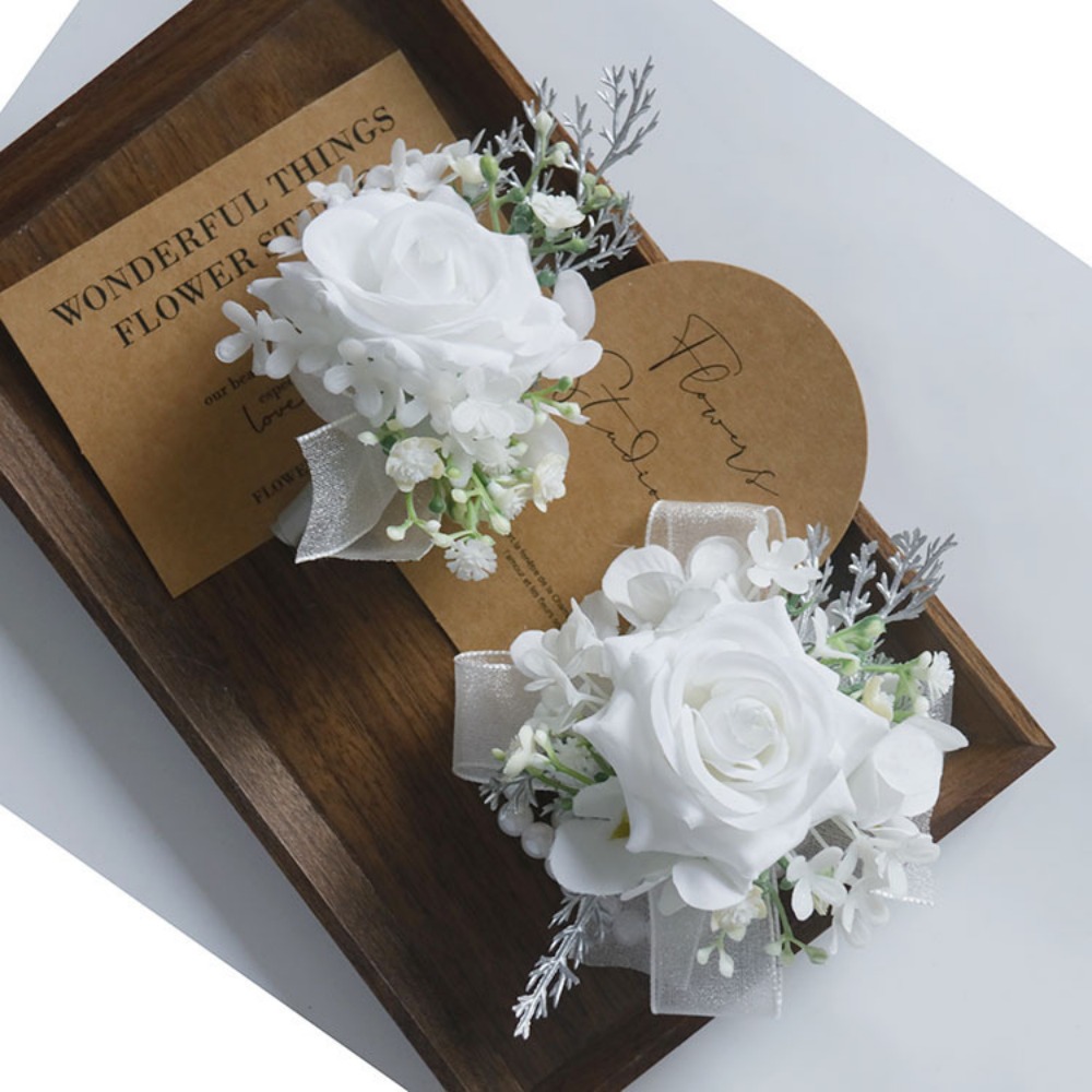White Artificial Flowers Silk  - Men'S Grooming Wedding Day ulasan dan harga