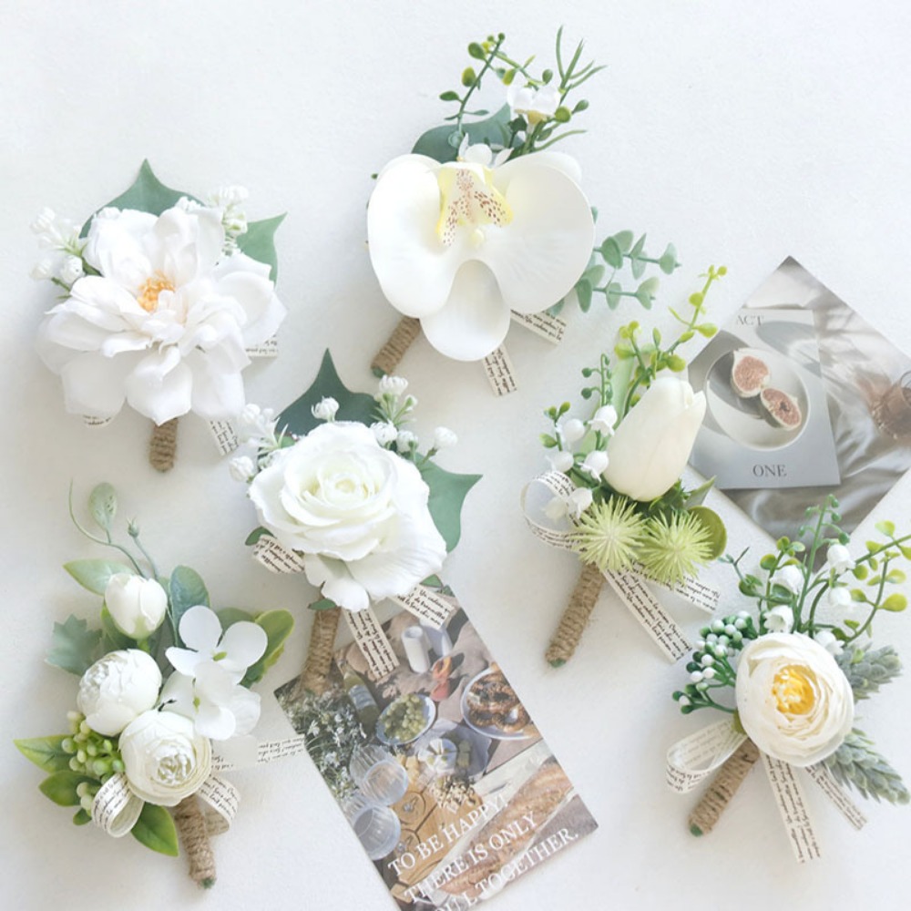 Ivory Rose Boutonnieres for Me - Men'S Grooming Wedding Day ulasan dan harga